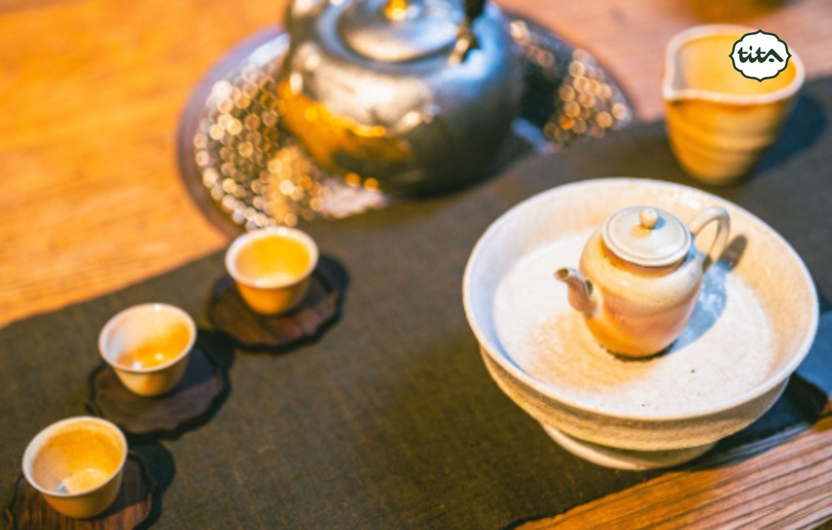 Bộ ấm trà men tro cao cấp